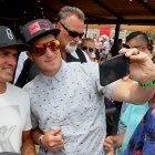 World Champion Kelly Slater, and the architect of Surf Ranch, was all smiles Saturday as he posed for selfies with local fans.